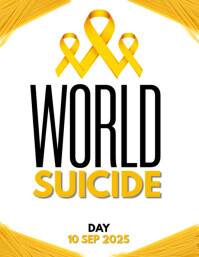 White Maximalist Suicide Prevention Flyer (us Letter) template