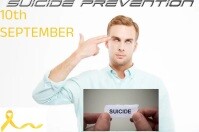 White Maximalist Suicide Prevention Poster Template  Poster