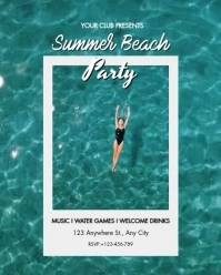 White Maximalist Summer Beach Party Video Ad  Instagram Portrait template