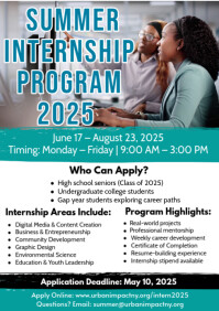White Maximalist Summer Internship Program 2025 Flyer  A4 template
