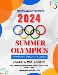 White Maximalist Summer Olympics Video  Flyer template