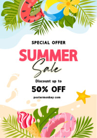 White Maximalist Summer Sale A2 template
