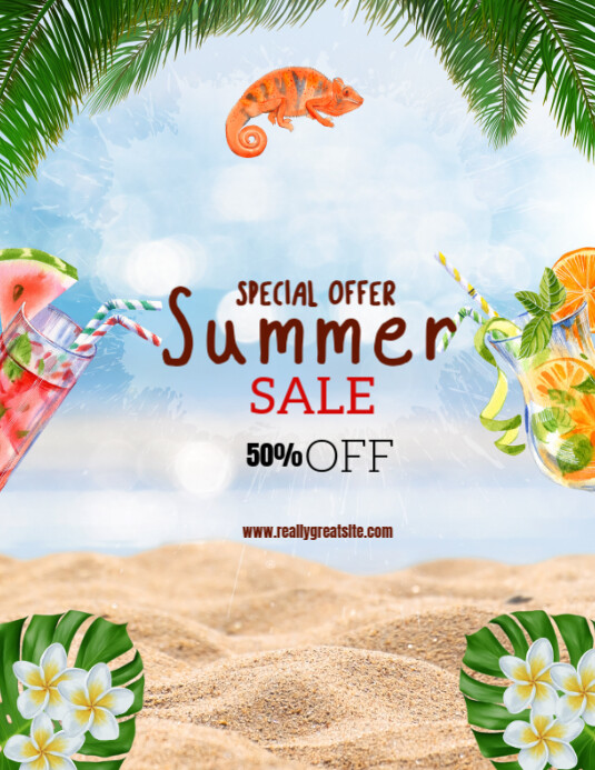 White Maximalist Summer Sale Discount 2025 Flyer (us Letter) Pamflet (Letter AS) template