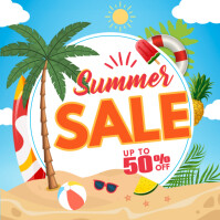 White Maximalist Summer Sale Instagram Post template