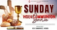 White Maximalist Sunday Holy Communion Service Template  Facebook Event Cover