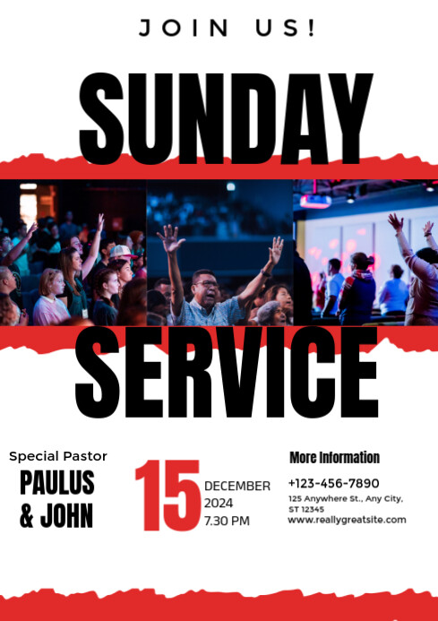 White Maximalist Sunday Service  A3 template