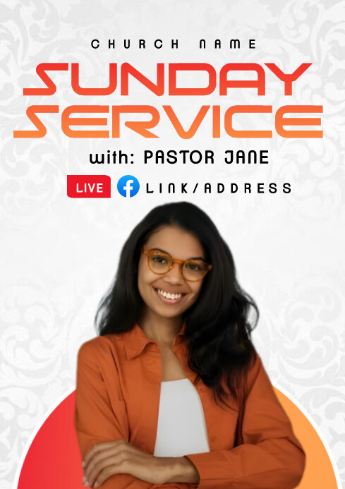 White Maximalist Sunday Service  A4 template