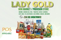 White Maximalist Supermarket And Provisions Store Banner Design  Banner 4' × 6' template