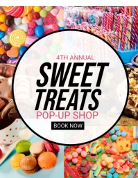 White Maximalist Sweet Treats Flyer (us Letter) Volante (Carta US) template