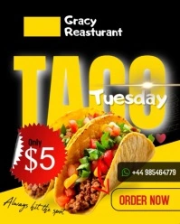 White Maximalist Taco's Tuesday  Instagram Portrait template