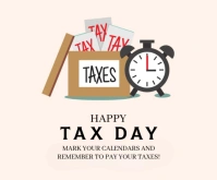 White Maximalist Tax Day 2025 Medium Rectangle Rectángulo Mediano template