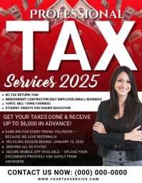 White Maximalist Tax Prep Flyer (us Letter) template