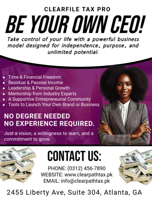 White Maximalist Tax Prep Flyer (us Letter) template