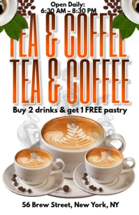 White Maximalist Tea & Coffee Tabloid Boulevardzeitung template