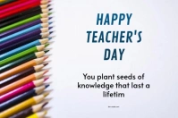 White Maximalist Teacher's Day Card Label Etichetta template