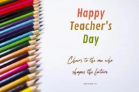 White Maximalist Teacher's Day Card Label template