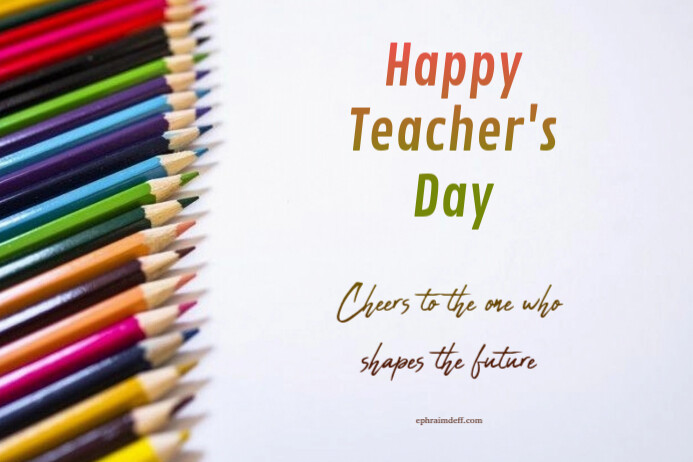 White Maximalist Teacher's Day Card Label Rótulo template