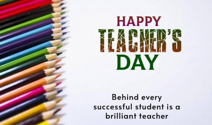White Maximalist Teacher's Day Card Tag 标记 template