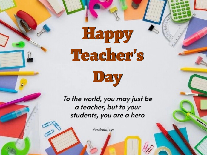 White Maximalist Teacher's Day Card Yard Sign template