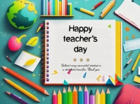White Maximalist Teacher's Day Card Yard Sign template