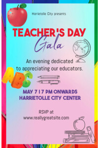 White Maximalist Teachers Appreciation Party Invitation Poster 海报 template