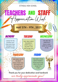White Maximalist Teachers Appreciation Week A4 template