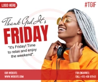 White Maximalist Tgif Design  Large Rectangle template