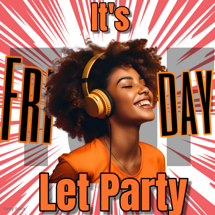 White Maximalist Tgif Friday Party Invite  In Instagram Post template