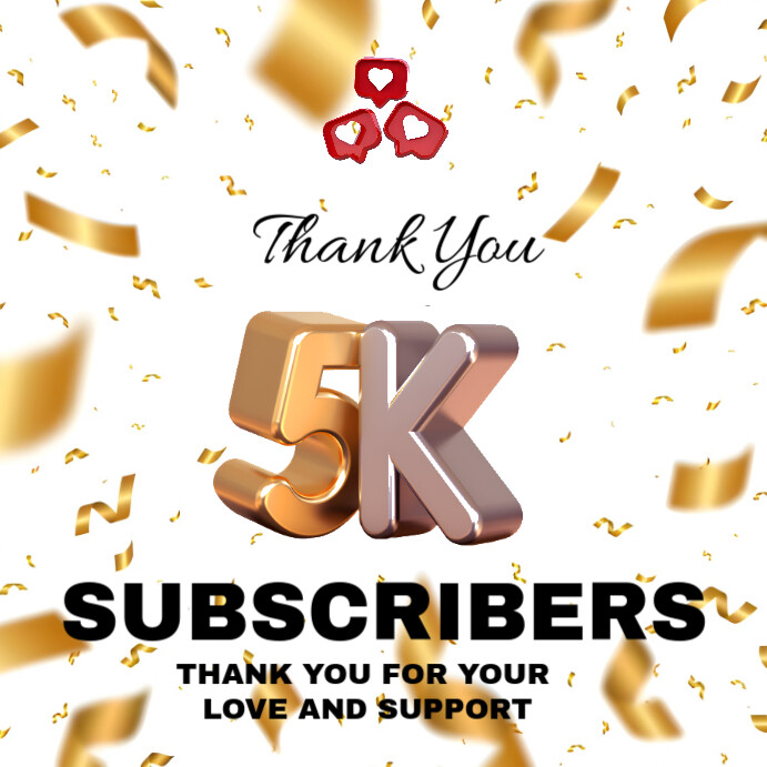Copy of White Maximalist Thank You 5k Subscribers Instagram Post ...