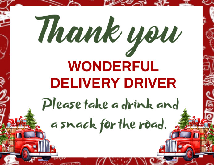 White Maximalist Thank You Card For Delivery Driver Flyer (us Letter ...