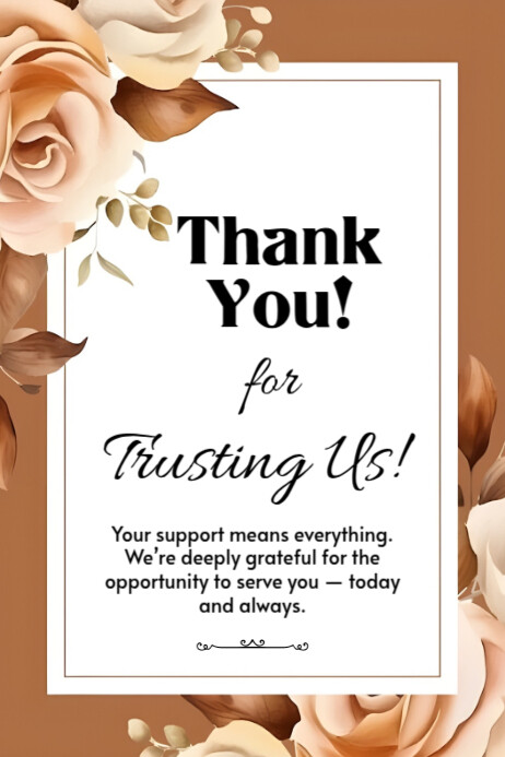 White Maximalist Thank You Card Poster Template | PosterMyWall