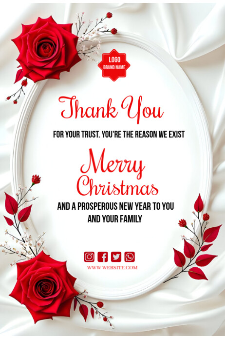 White Maximalist Thank You Card Poster Template | PosterMyWall