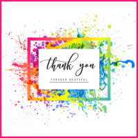 White Thank You Card Kwadrat Template