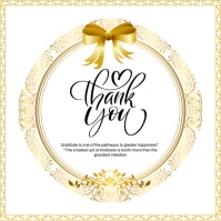 White Maximalist Thank You Card Square (1:1) template