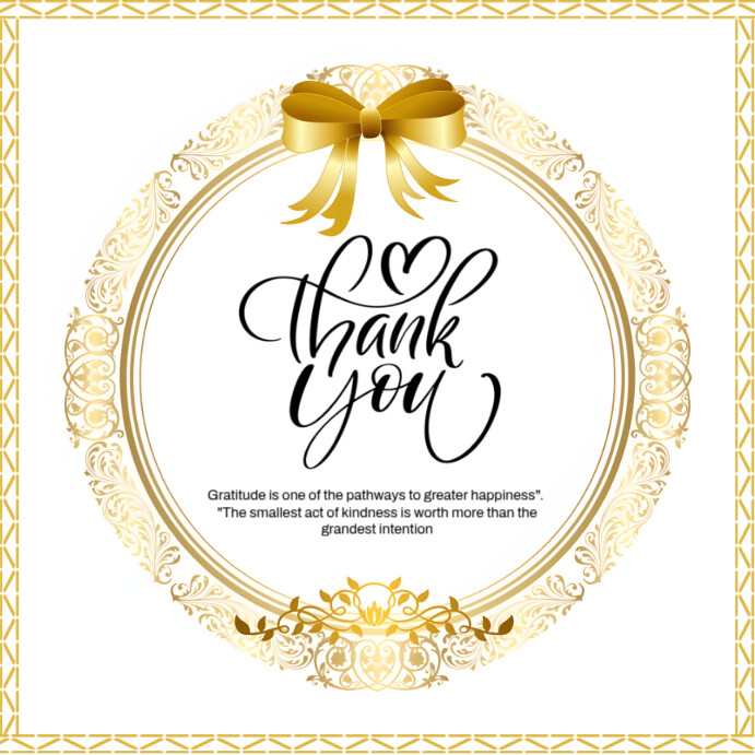 White Maximalist Thank You Card Square (1:1) template