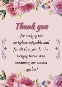 White Maximalist Thank You Card To Employee A6 template