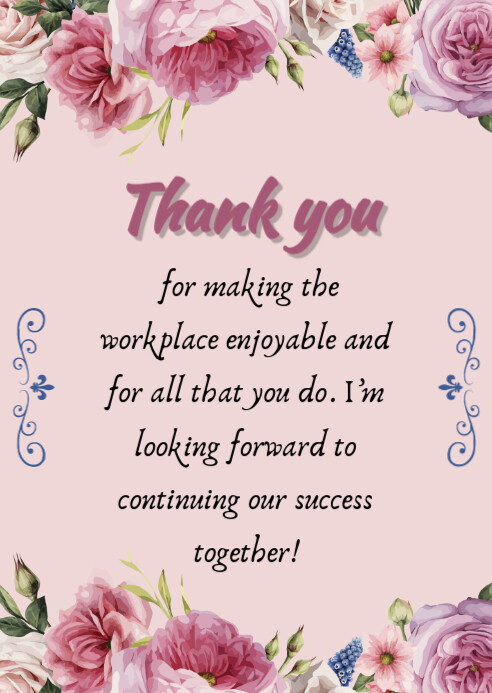 Plantilla de White Maximalist Thank You Card To Employee A6 | PosterMyWall