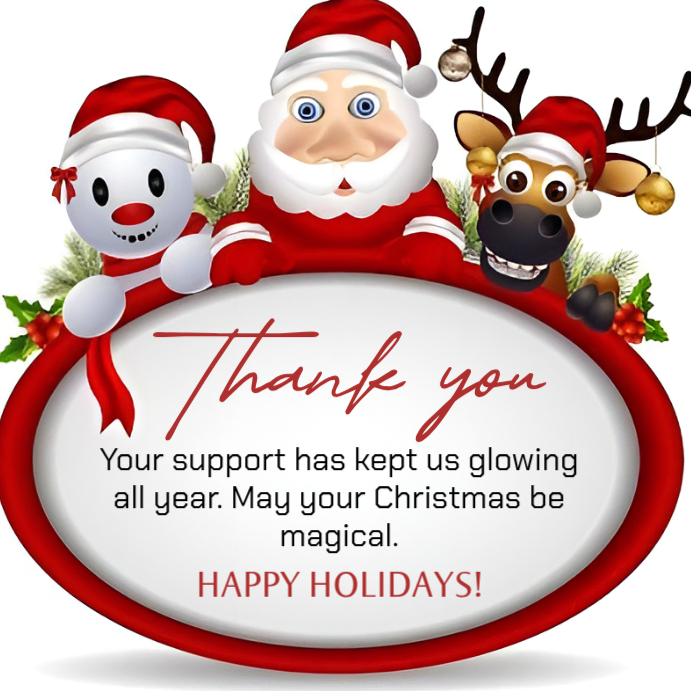 Copy of White Maximalist Thank You Christmas Card Instagram Post ...