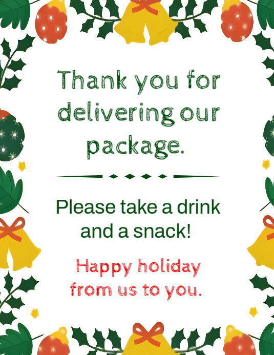 White Maximalist Thank You Driver For Delivery Card Flyer (us Letter ...