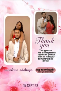 White Maximalist Thank You For Wedding  Pinterest Graphic template