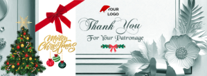 White Maximalist Thank You For Your Patronage Facebook Cover Photo Ikhava Yesithombe se-Facebook template