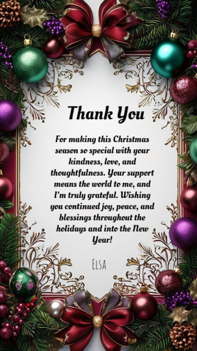 White Maximalist Thank You Note Digital Display (9:16) Template ...