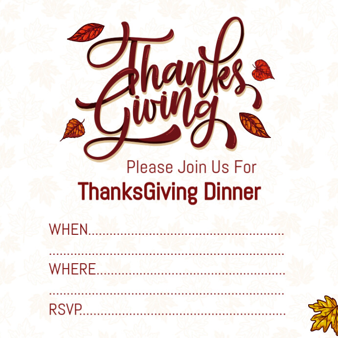 White Maximalist Thanks Giving Day Invitation Card Instagram Post ...