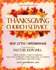 White Maximalist Thanksgiving Church Service  Instagram Portrait template