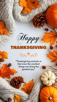 White Maximalist Thanksgiving  Digital Display (9:16) template