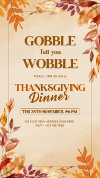 Yellow White Maximalist Thanksgiving Dinner Party  Instagram Story Instagram Story Template