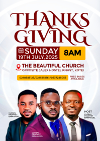 White Maximalist Thanksgiving Flyer A4 template