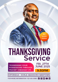 White Maximalist Thanksgiving Flyer A4 template