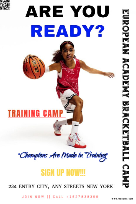 White Maximalist This Image Is A Dynamic, Portrait-oriented Poster For A Youth Basketball Training C Pinterest 图片 template