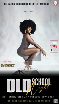 White Maximalist This Image Is A Sleek And Stylish Flyer For An "old School Night" Event. Business C Biglietto da visita template